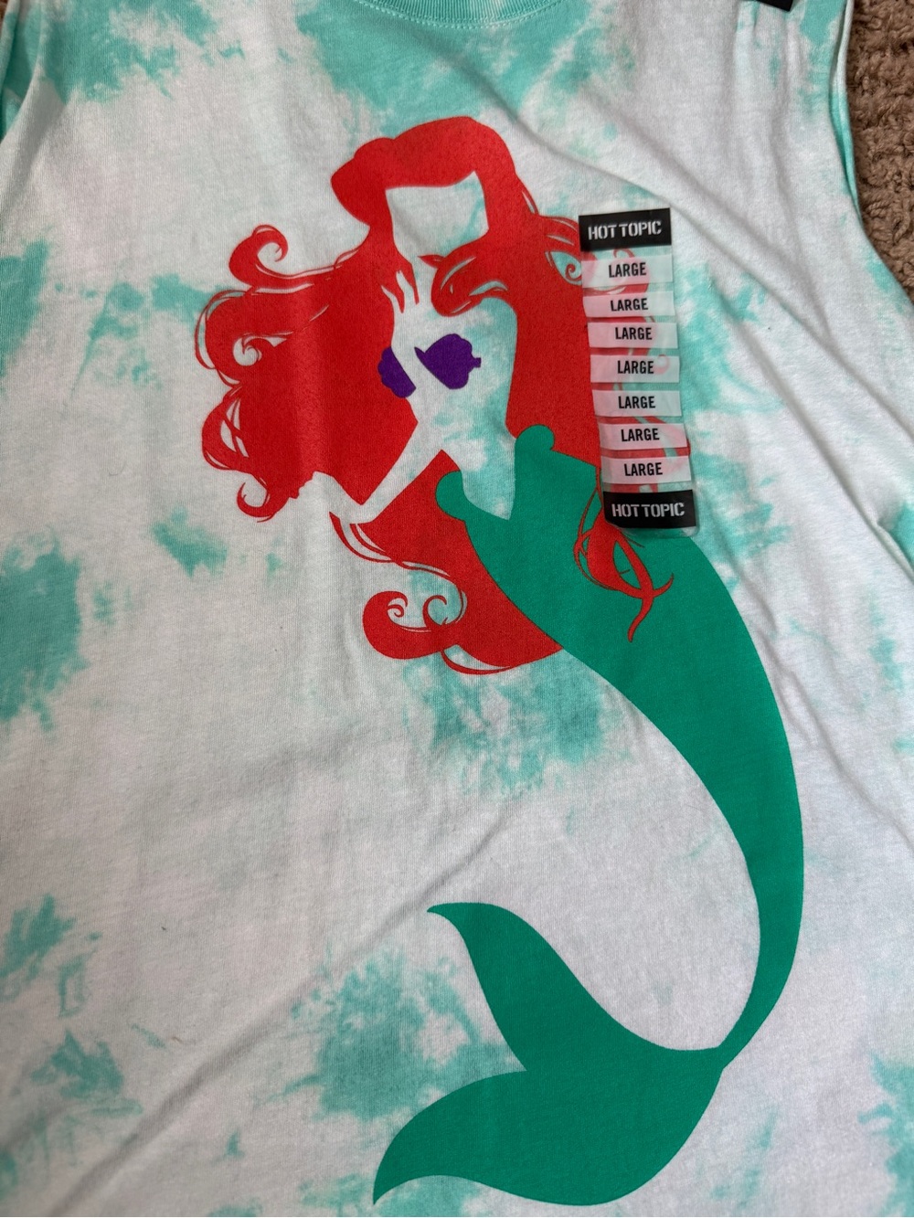 Hot Topic Ariel Tie-Dye Sleeveless Tank Top LG - Picture 2 of 8